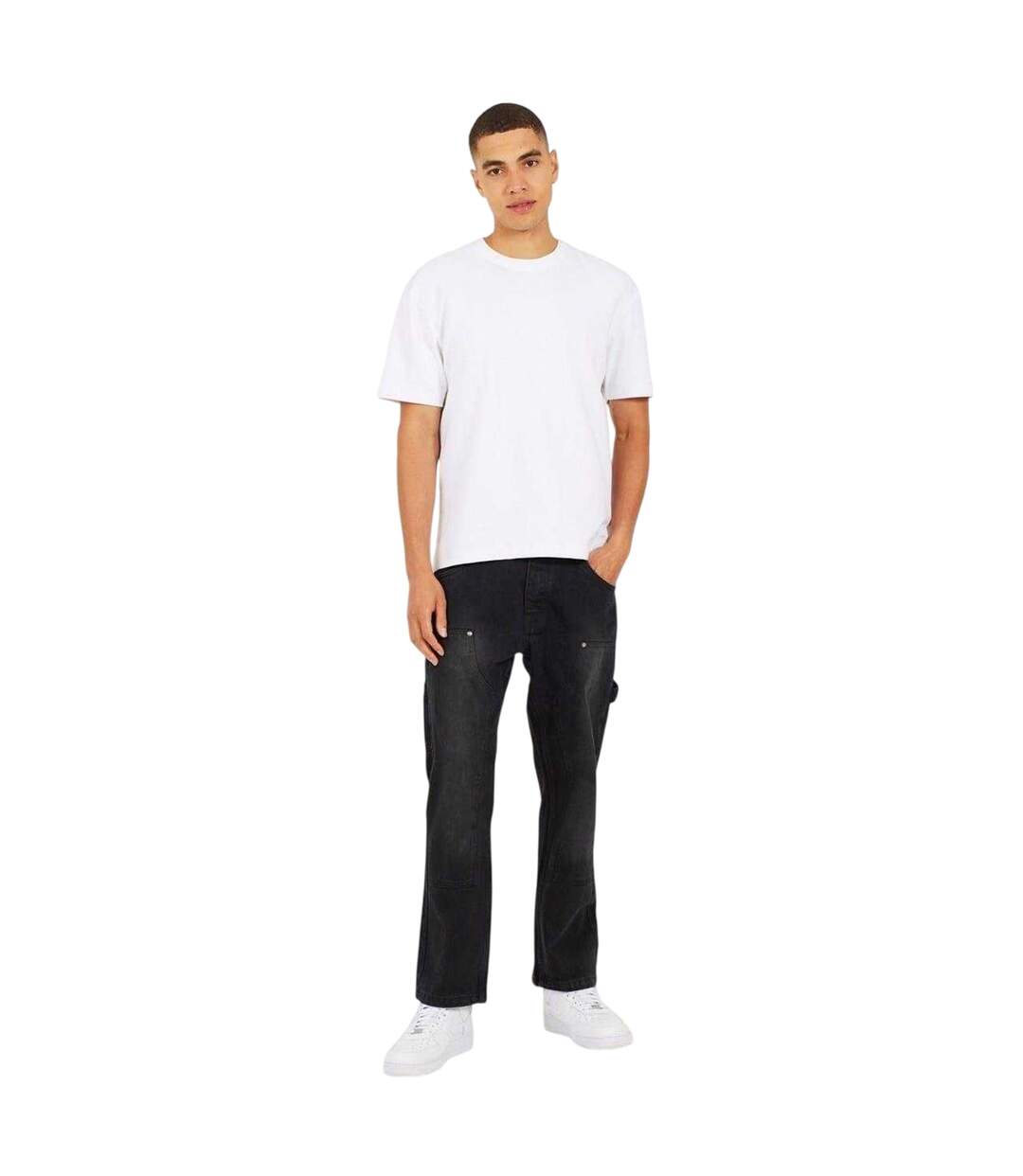 Mens Cotton Loose Fit Jeans Charcoal Brave Soul-1
