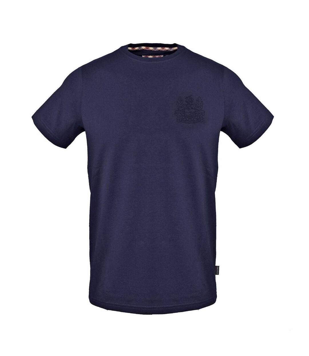 Mens Logo Cotton T-shirt Navy Aquascutum-1