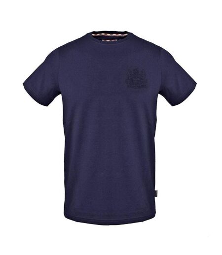 Mens Logo Cotton T-shirt Navy Aquascutum