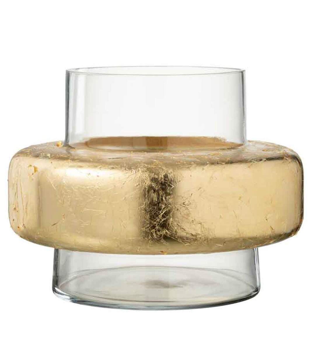 Vase Design Bague 33cm Or & Transparent-1