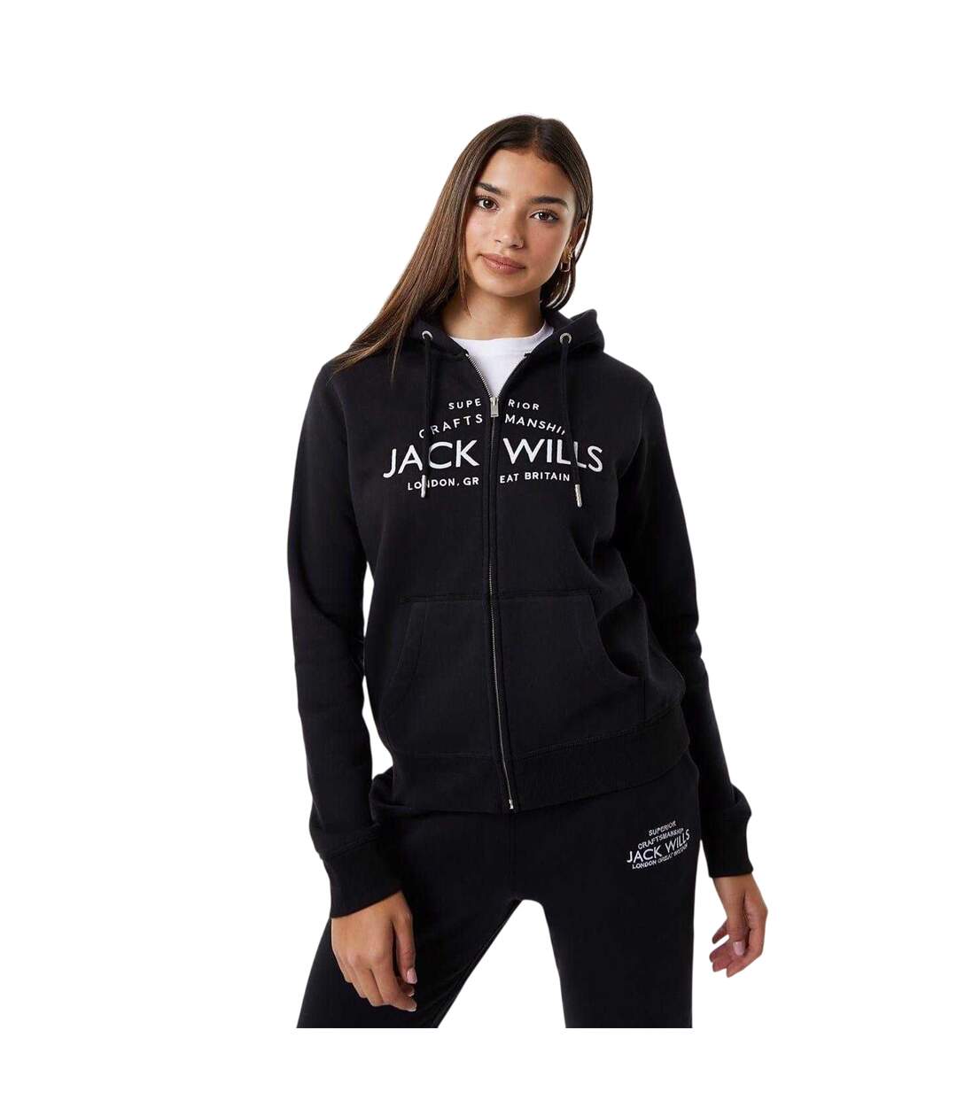Veste À Capuche Motif/style Logo Hunston Femme Noir Jack Wills-2