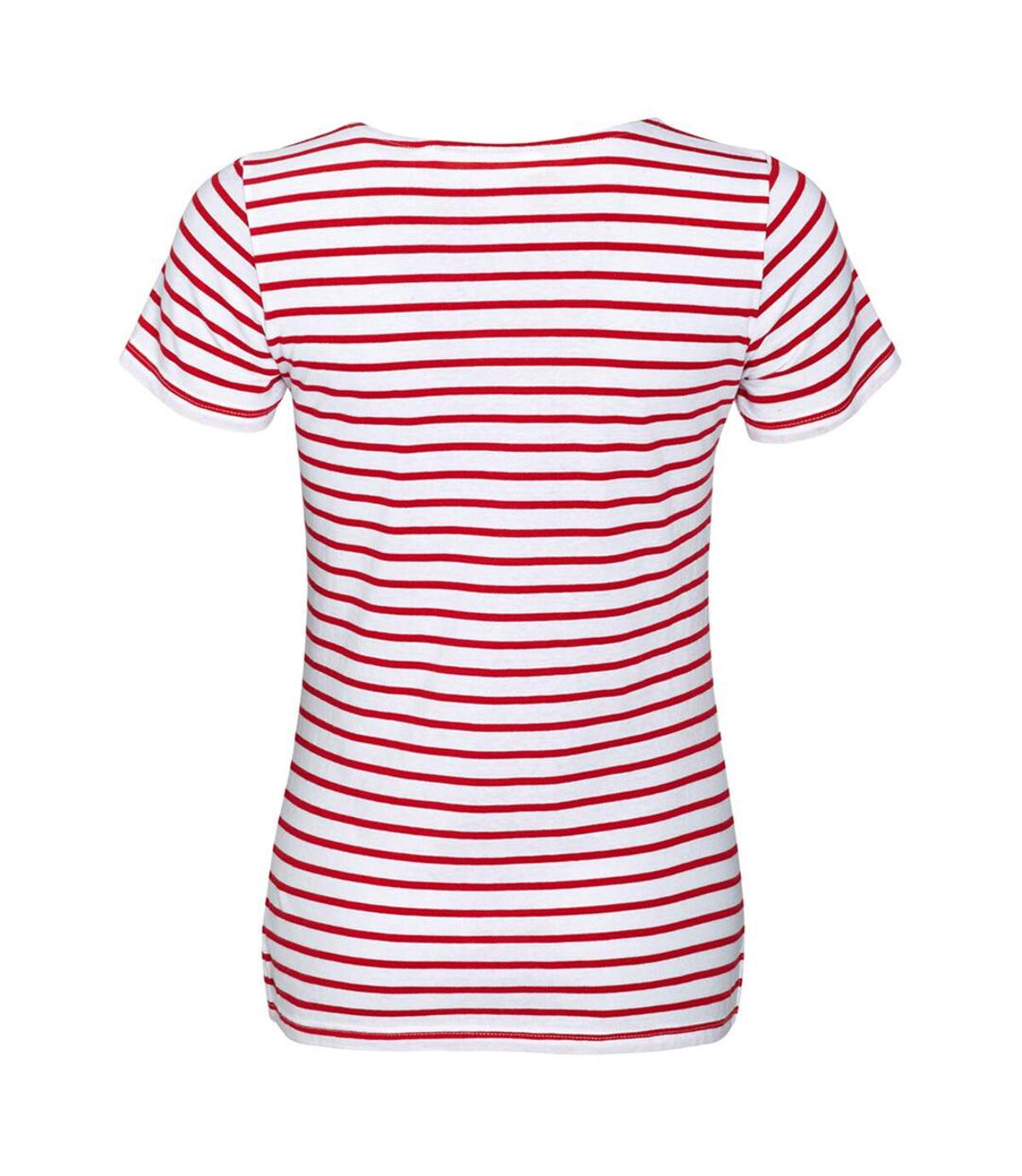 SOLS Miles - T-shirt rayé à manches courtes - Femme (Blanc / rouge) - UTPC2585