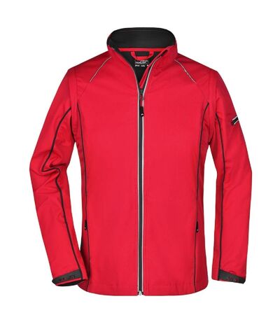 Veste softshell manches amovibles - femme - JN1121 - rouge et noir