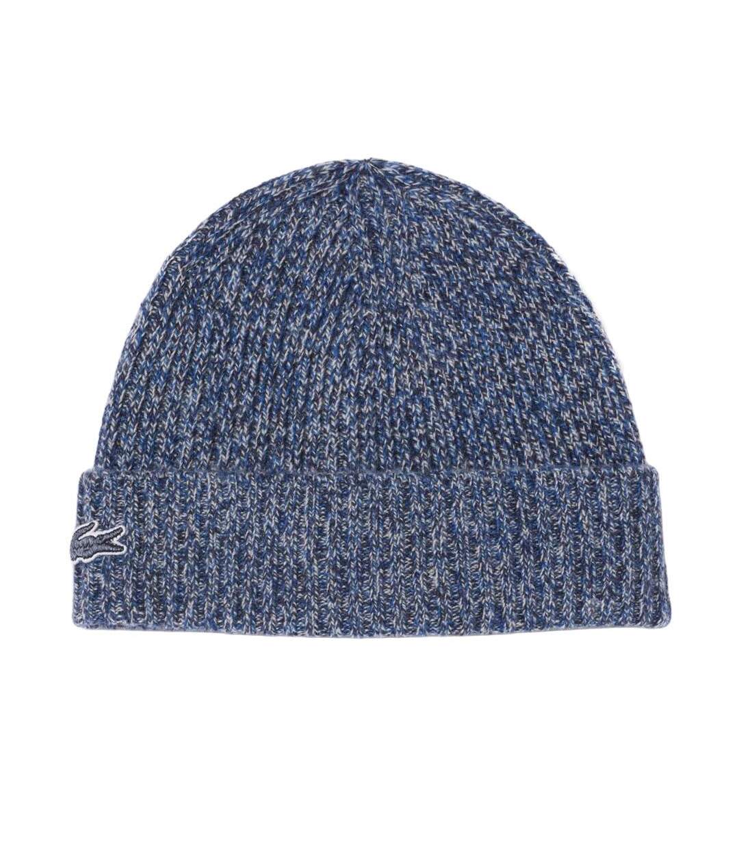 Bonnet marine chiné mixte lacoste rib-1