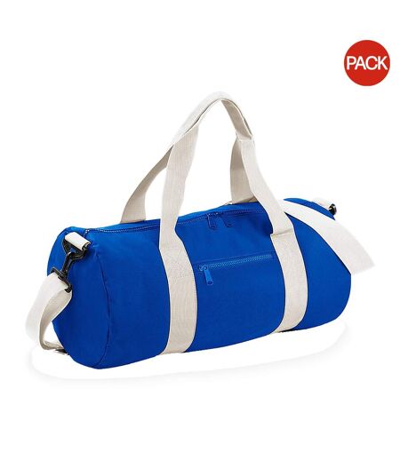 Lot de 2  Sac de voyage 20 litres taille unique bleu roi/blanc cassé Bagbase