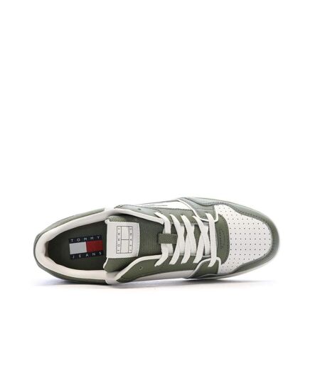 Baskets blanc/vert homme tommy hilfiger cupsole