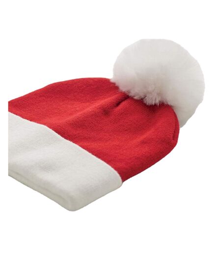 Mensa knitted christmas beanie red/white MidOcean