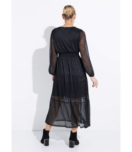 Robe longue en voile effet pailleté