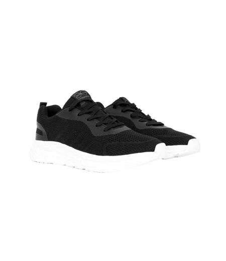 Mens lennart trainers noir / blanc Crosshatch