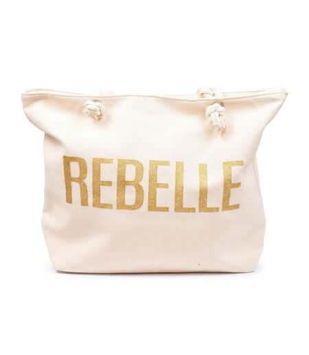 OZABI Sac de Plage Femme Jute Synthétique – Message Pailleté – Cordage