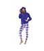 Ensemble De Pyjama Long Motif/style À Carreaux Femme Violet Clair Keanu-2