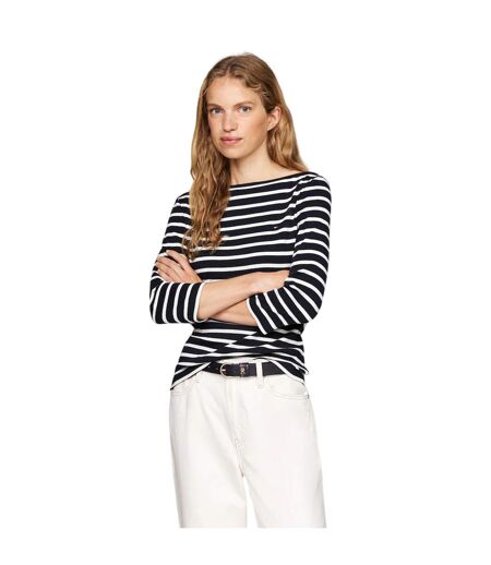 T-shirt Motif/style Rayé Femme Bleu Marine Tommy Hilfiger