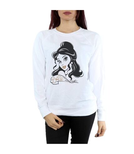 Disney Princess Womens/Ladies Belle Sparkle Sweatshirt (White)