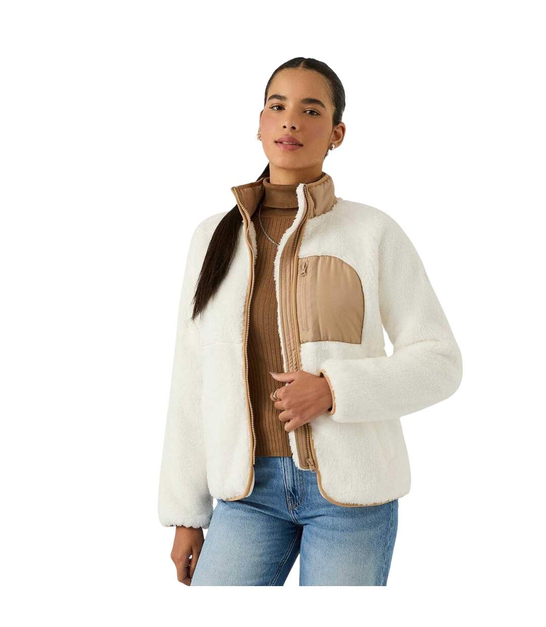Veste Polaire Double Monkey Femme Crème Reebok-2