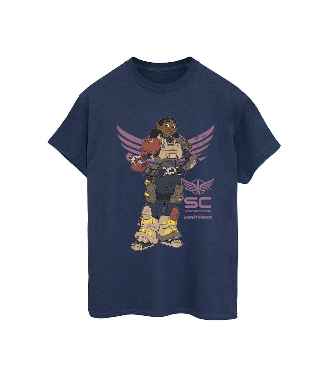 Disney Femmes/Ladies - Lightyear Izzy Star Command - T-shirt boyfriend en coton (Bleu marine) - UTBI50394-1