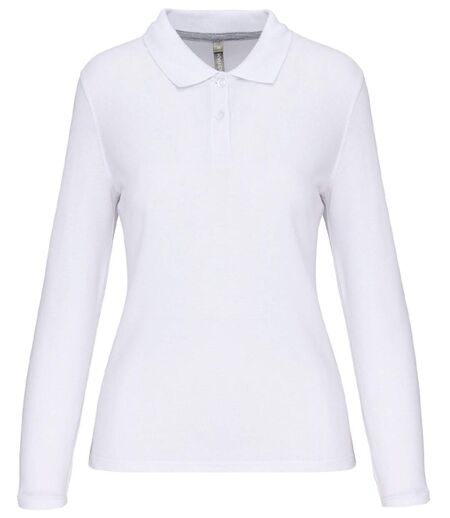 Polo manches longues - Femme - WK277 - blanc
