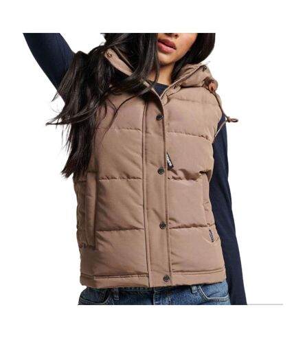 Doudoune sans manche Marron Femme  Superdry Everest - L