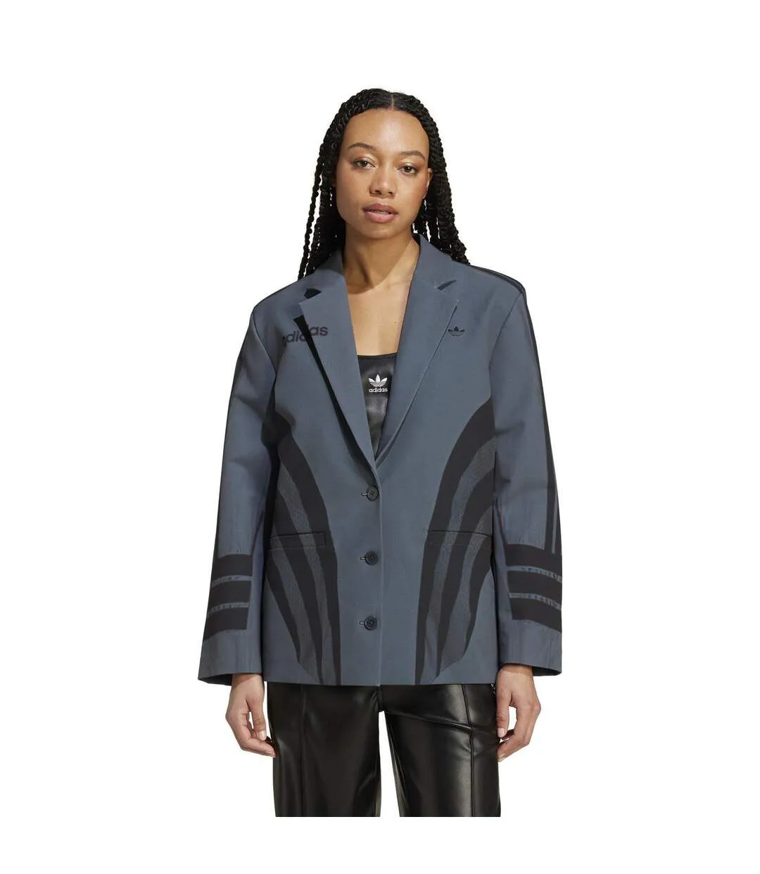 Womens/ladies Atlanta Long-sleeved Blazer Carbon Adidas-1