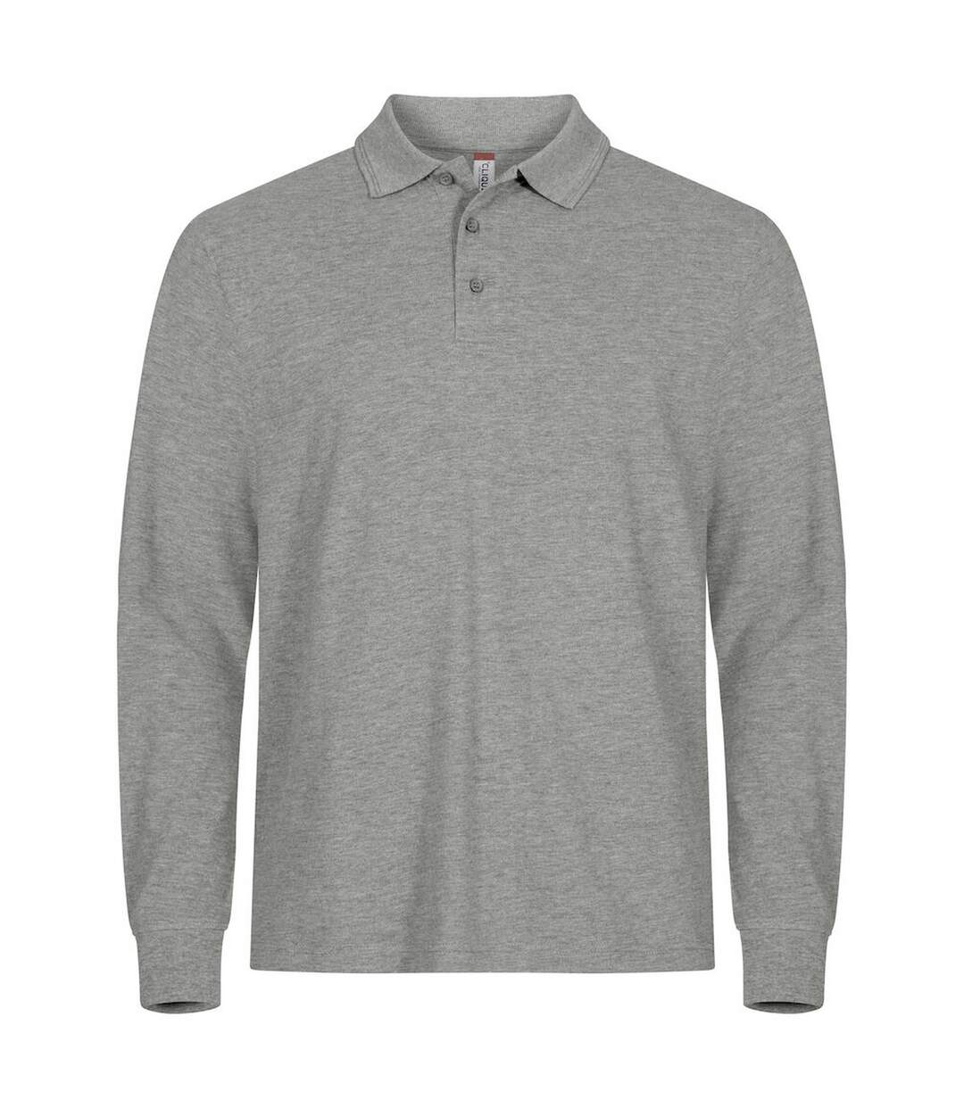 Mens Manhattan Polo Shirt Grey Melange Clique-1