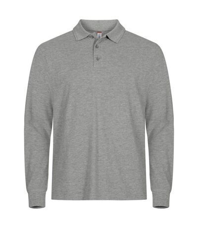 Mens Manhattan Polo Shirt Grey Melange Clique