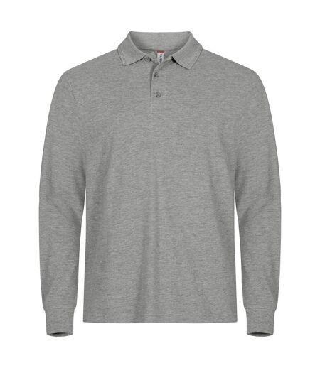 Mens Manhattan Polo Shirt Grey Melange Clique