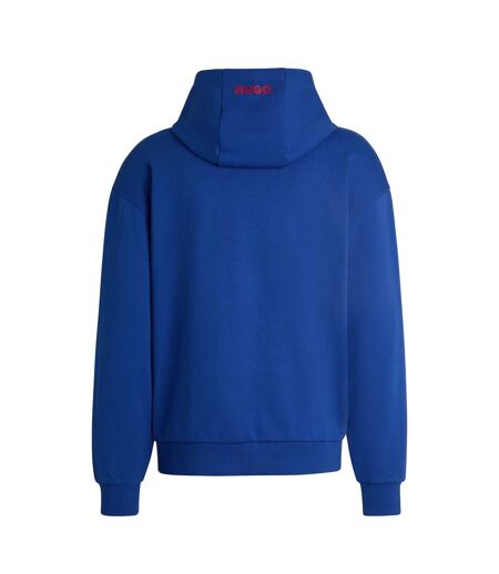 Mens Pull Over Hoodie Blue Hugo