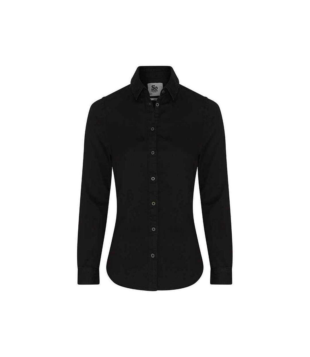 Womens/ladies lucy denim shirt black So Denim