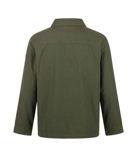 Chemise Manches Longues Motif/style Uni Jayden Homme Vert Kaki Regatta
