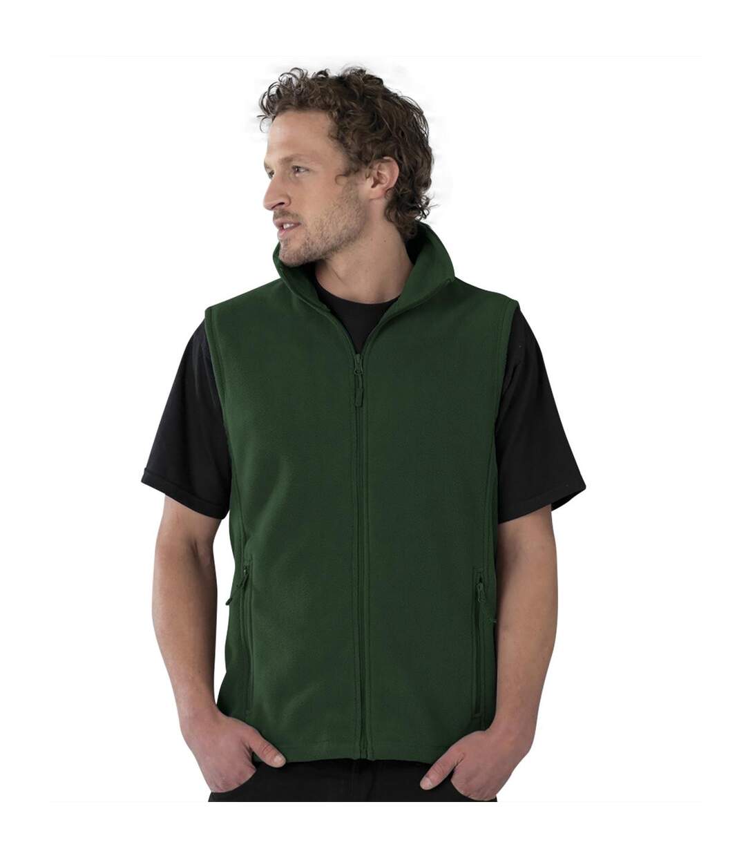 L Gilet Polaire Sans Manches Homme Vert Bouteille Russel-1