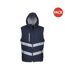 Pack of 2  Unisex adults hi vis kensington hooded gilet  navy Yoko