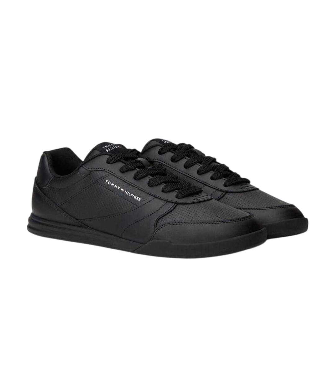 Mens Lopro Leather Trainers Black Tommy Hilfiger-1