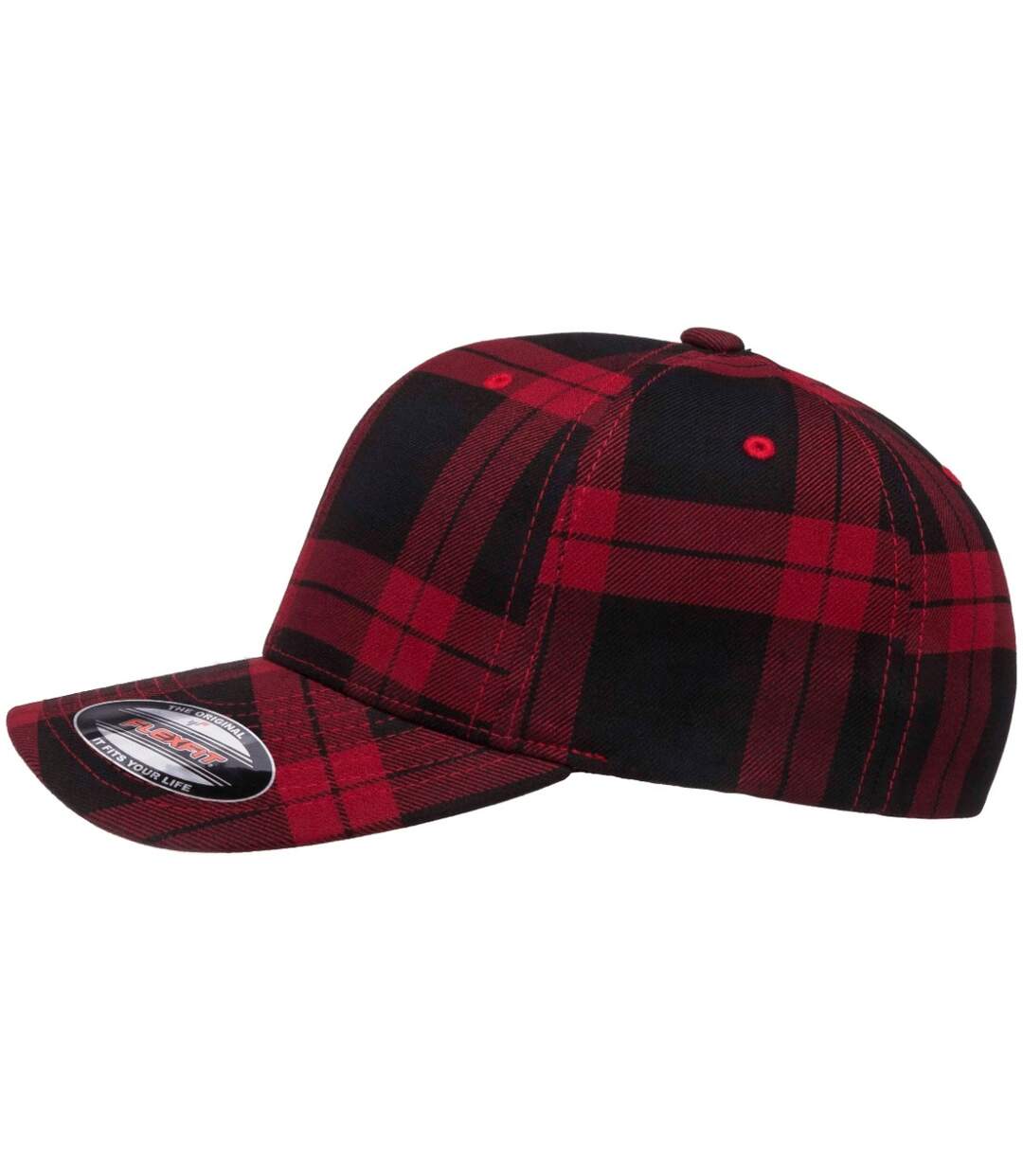 Casquette de baseball flexfit adulte noir / rouge Yupoong-3