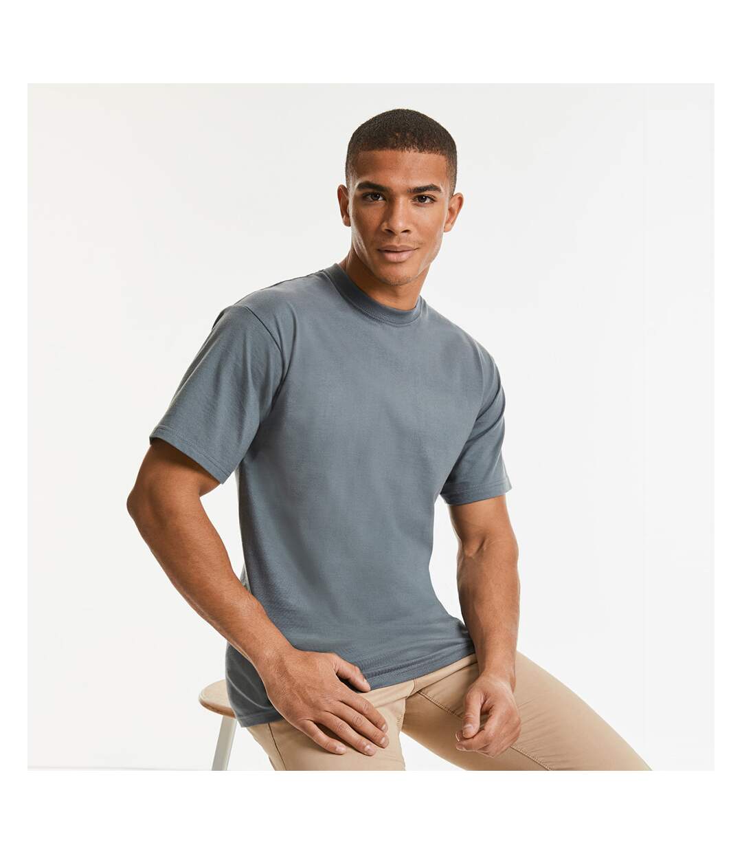 T-shirt à manches courtes homme gris Russell