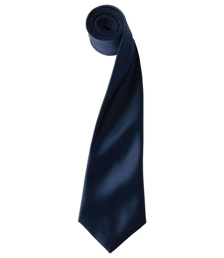 Cravate satin unie - PR750 - bleu marine