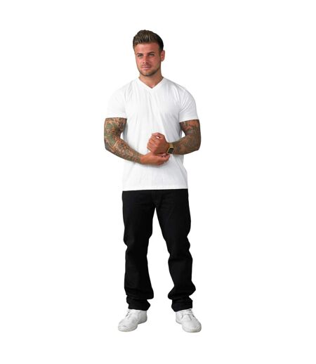 Duke Mens Signature-1 V-Neck T-Shirt (White) - UTDC166