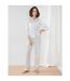 Womens/ladies satin long pyjamas white Towel City-2