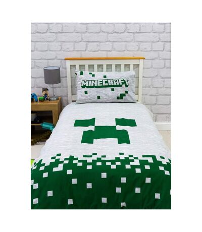 Minecraft - Parure de lit (Vert / Gris) - UTAG3270