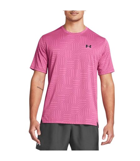 Mens Tech Geotessa Vent T-shirt Pink Under Armour