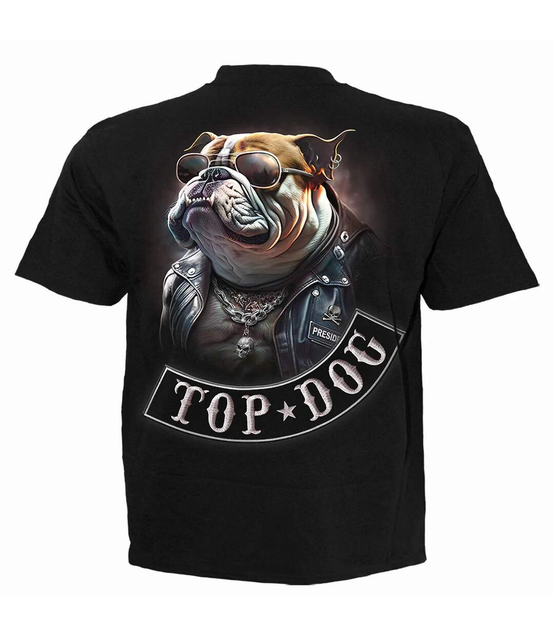 T-shirt top dog adulte noir Spiral Direct-2