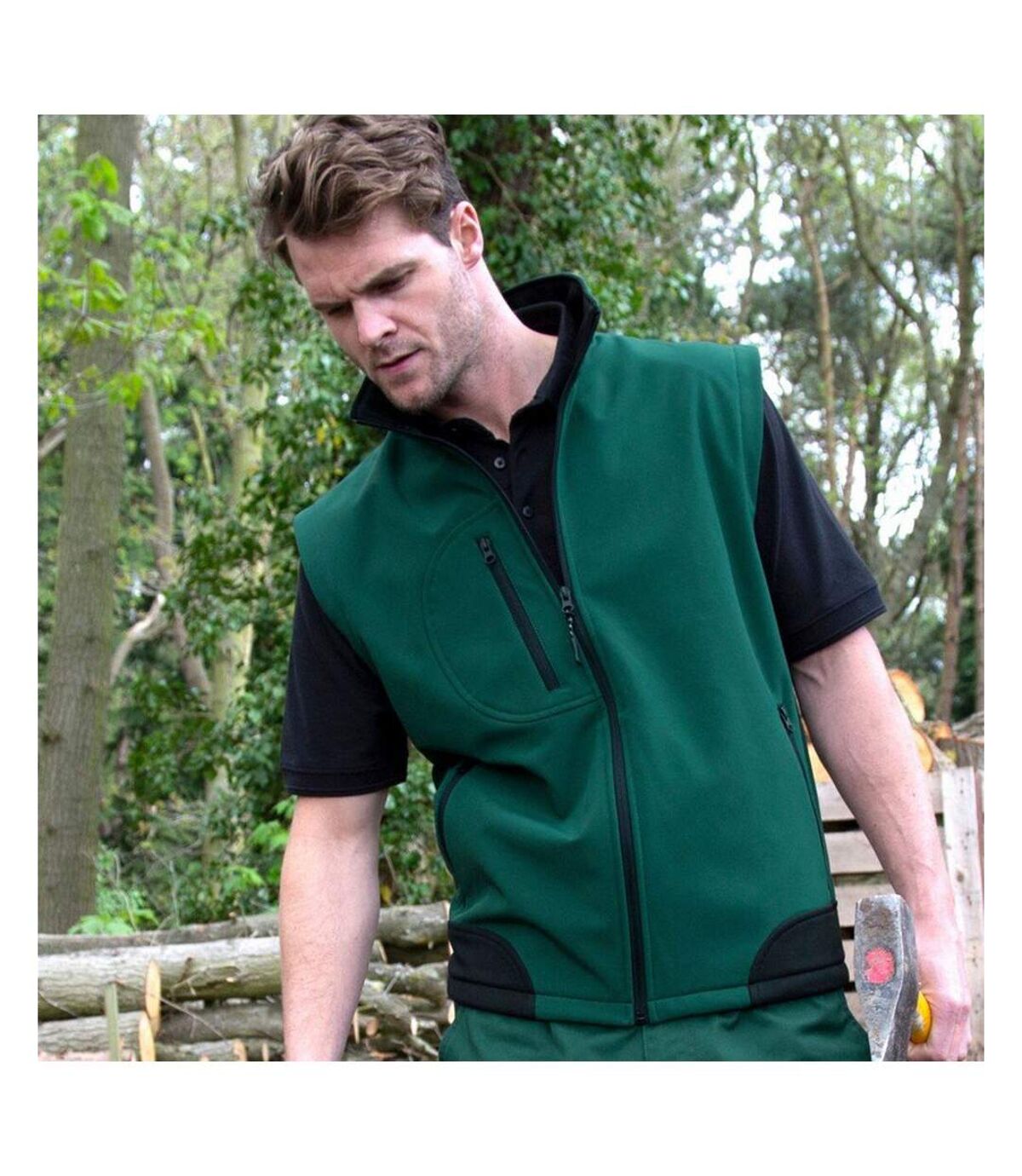 Result Mens Softshell Bodywarmer Breathable Weatherproof Jacket (Bottle Green/Black)