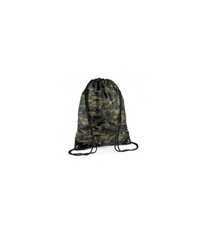Bagbase Premium Gymsac Water Resistant Bag (11 Liters) (Jungle Camo) (One Size)