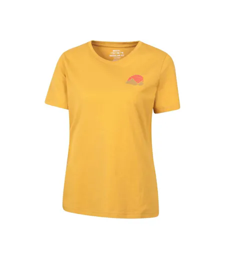 Womens/ladies Sunset Back Print T-shirt Mustard Mountain Warehouse