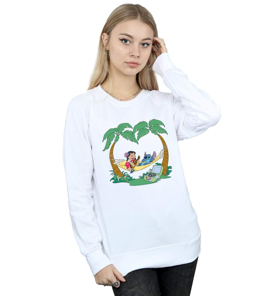 Disney Sweat Womens/Ladies Lilo And Stitch Play Some Music (Blanc) - UTBI22437-2