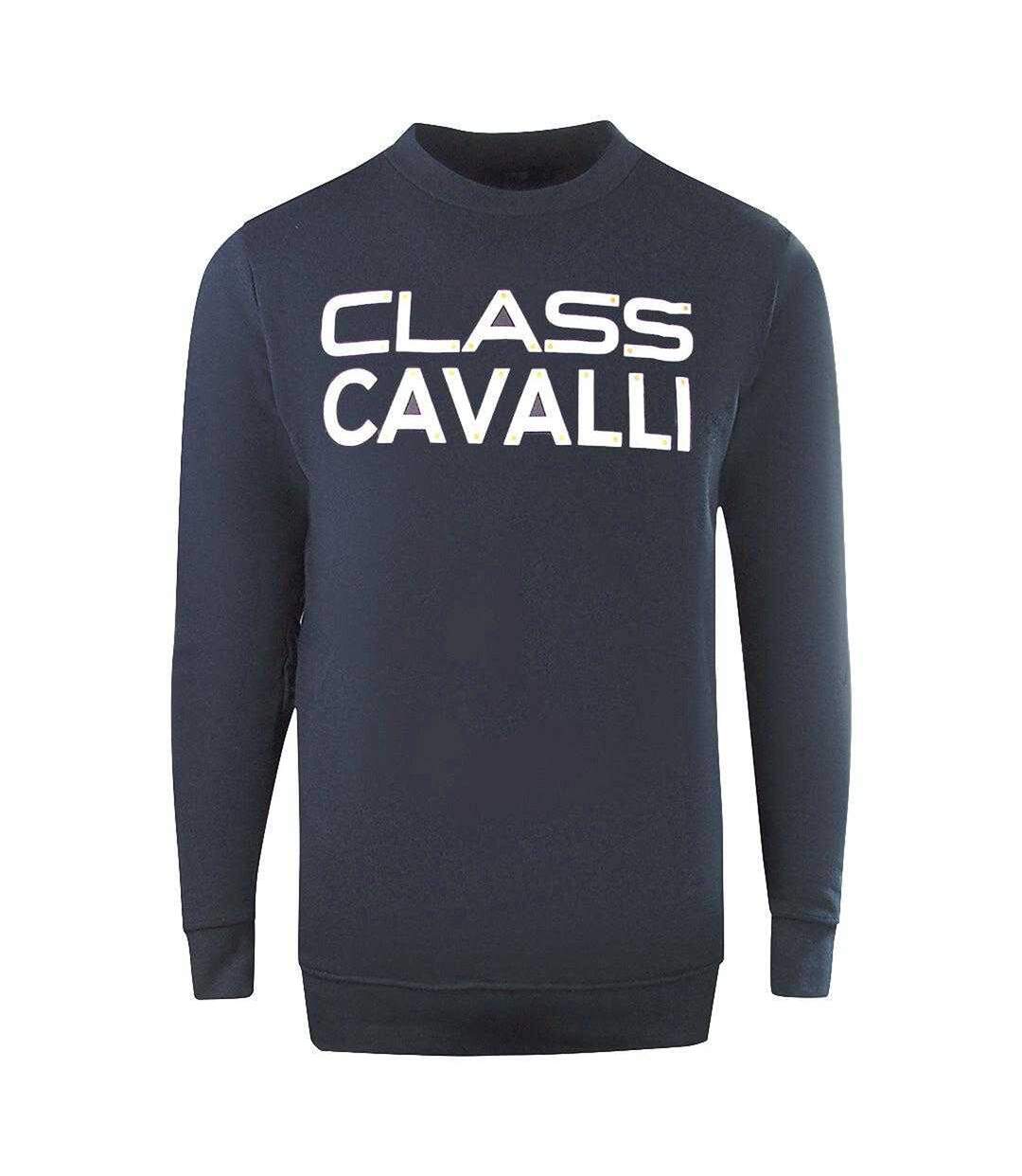Unisex Adult Logo Sweatshirt Navy Blue Cavalli Class-1