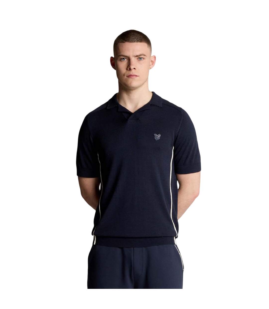 Polo Motif/style Rayure Contrastée Sur Bord Homme Bleu Lyle & Scott-4
