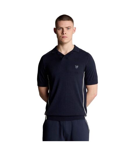 Polo Motif/style Rayure Contrastée Sur Bord Homme Bleu Lyle & Scott