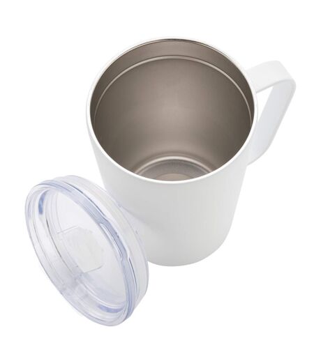 Modern recycled stainless steel mug with lid one size white XD Collection