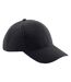 Casquette de baseball 100% coton épais adulte unisexe noir Beechfield