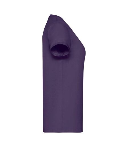 T-shirts Manches Courtes Femmes Violet Fruit Of The Loom