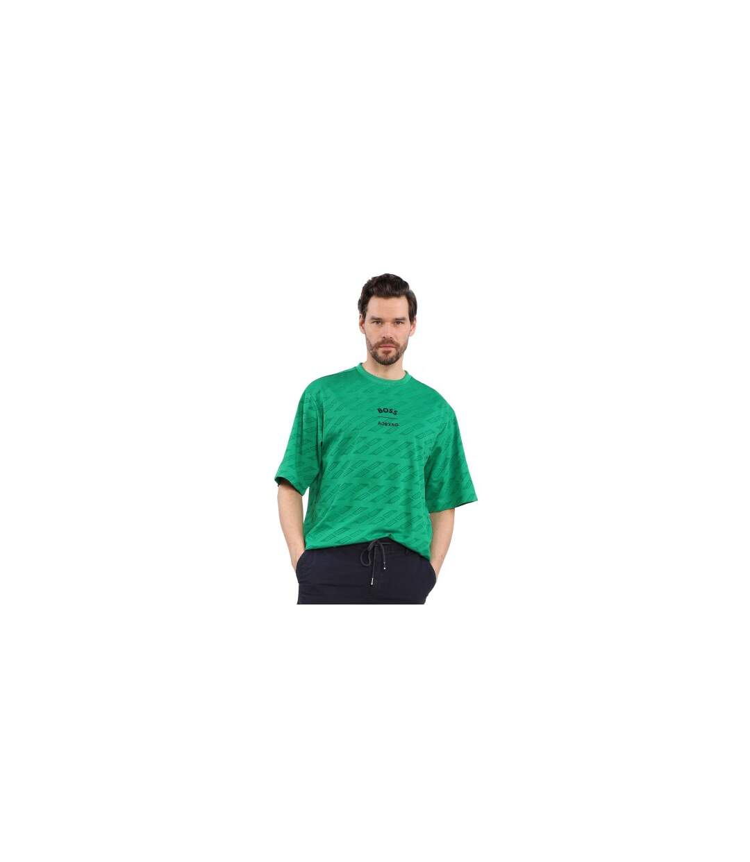 Mens Ajbxng Talboa All-over Print T-shirt Green Boss-1